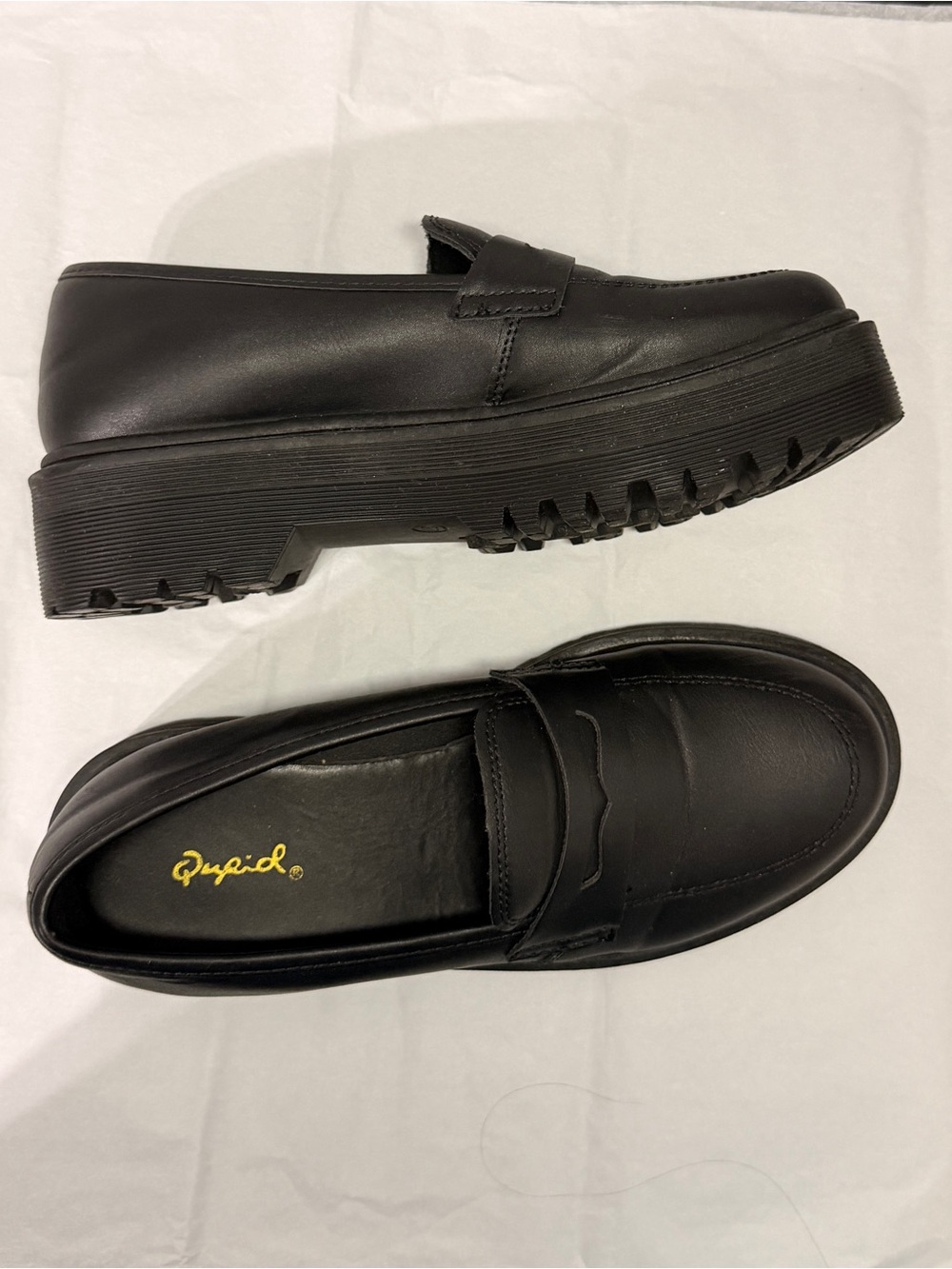Qupid Black Women’s Chunky Penny Loafers